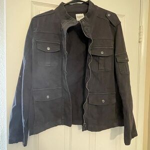 Kenneth Cole Black Military Field Jacket